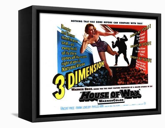 House of Wax, UK Movie Poster, 1953-null-Framed Stretched Canvas