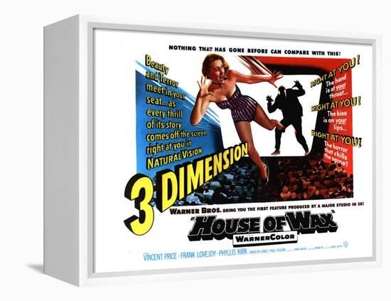 House of Wax, UK Movie Poster, 1953-null-Framed Stretched Canvas