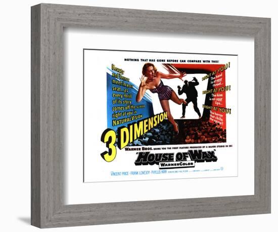 House of Wax, UK Movie Poster, 1953-null-Framed Premium Giclee Print
