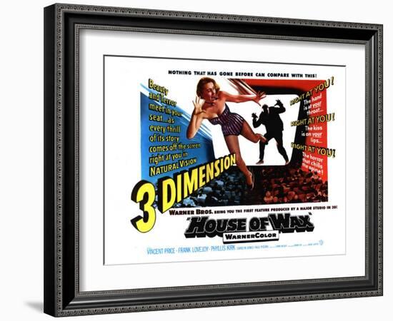 House of Wax, UK Movie Poster, 1953-null-Framed Art Print