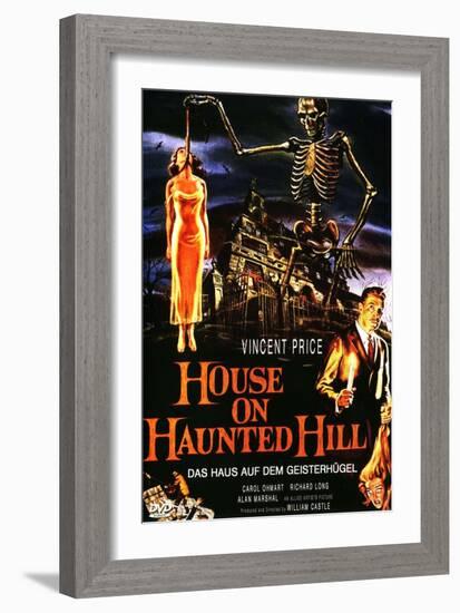 House On Haunted Hill, German Movie Poster, 1958-null-Framed Premium Giclee Print
