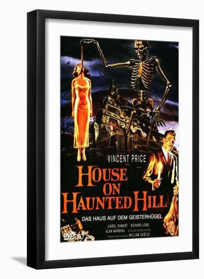 House On Haunted Hill, German Movie Poster, 1958-null-Framed Art Print