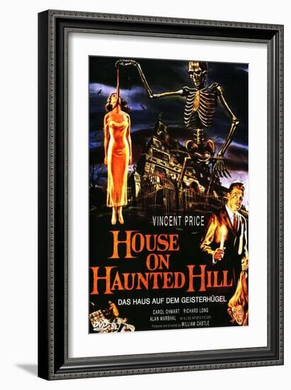 House On Haunted Hill, German Movie Poster, 1958-null-Framed Art Print