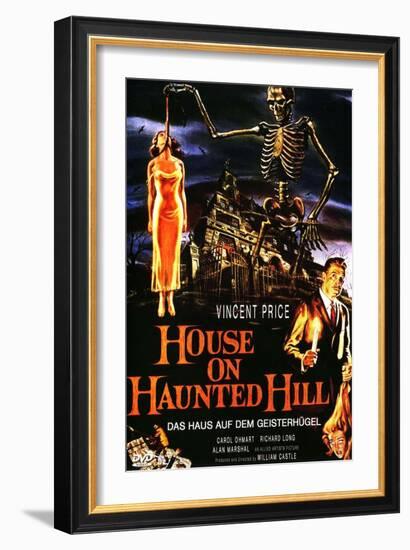 House On Haunted Hill, German Movie Poster, 1958-null-Framed Art Print