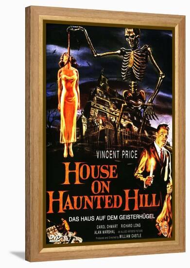 House On Haunted Hill, German Movie Poster, 1958-null-Framed Stretched Canvas