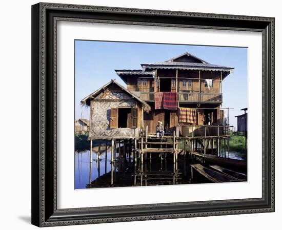 House on Stilts of Shan Family, Inle Lake, Shan States, Myanmar (Burma)-Upperhall-Framed Photographic Print