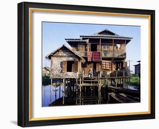 House on Stilts of Shan Family, Inle Lake, Shan States, Myanmar (Burma)-Upperhall-Framed Photographic Print
