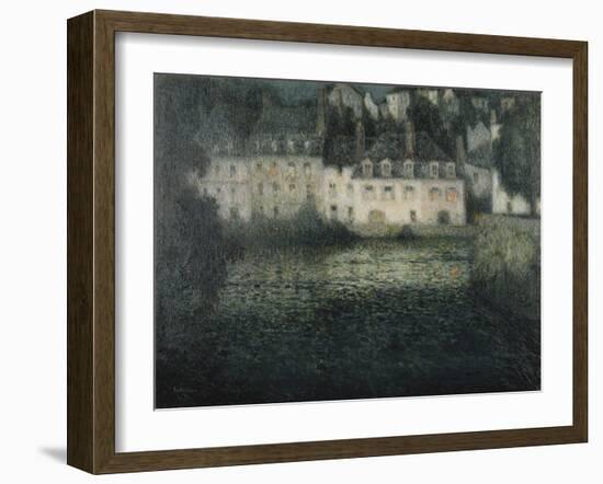 House on the River in the Moonlight; Maison Sur La Riviere Au Clair De Lune, Quimperle, 1920-Henri Eugene Augustin Le Sidaner-Framed Giclee Print