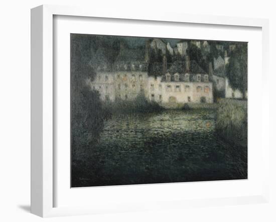 House on the River in the Moonlight; Maison Sur La Riviere Au Clair De Lune, Quimperle, 1920-Henri Eugene Augustin Le Sidaner-Framed Giclee Print