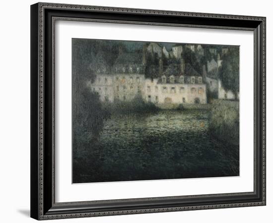 House on the River in the Moonlight; Maison Sur La Riviere Au Clair De Lune, Quimperle, 1920-Henri Eugene Augustin Le Sidaner-Framed Giclee Print