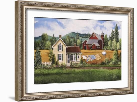 House-Quilt-Red Barn-Debbi Wetzel-Framed Giclee Print