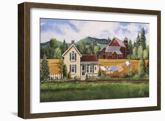 House-Quilt-Red Barn-Debbi Wetzel-Framed Giclee Print
