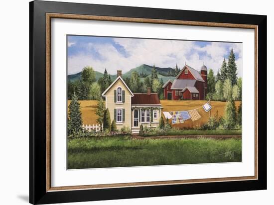 House-Quilt-Red Barn-Debbi Wetzel-Framed Giclee Print