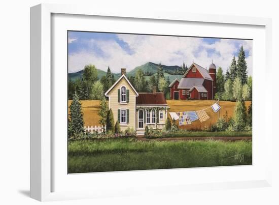 House-Quilt-Red Barn-Debbi Wetzel-Framed Giclee Print