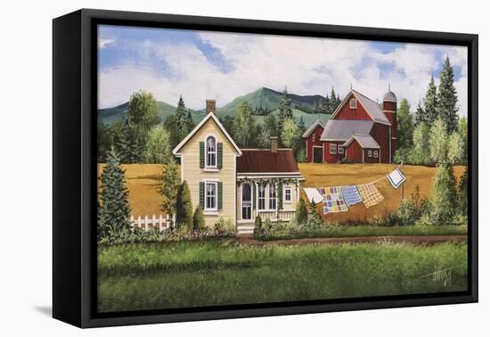 House-Quilt-Red Barn-Debbi Wetzel-Framed Premier Image Canvas