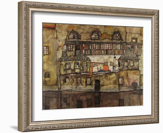 House Wall on the River, 1915-Egon Schiele-Framed Giclee Print