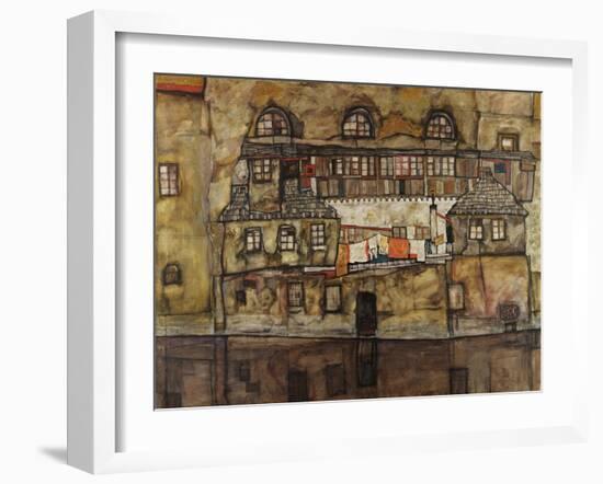 House Wall on the River, 1915-Egon Schiele-Framed Giclee Print