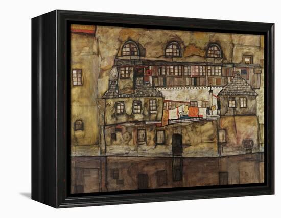 House Wall on the River, 1915-Egon Schiele-Framed Premier Image Canvas