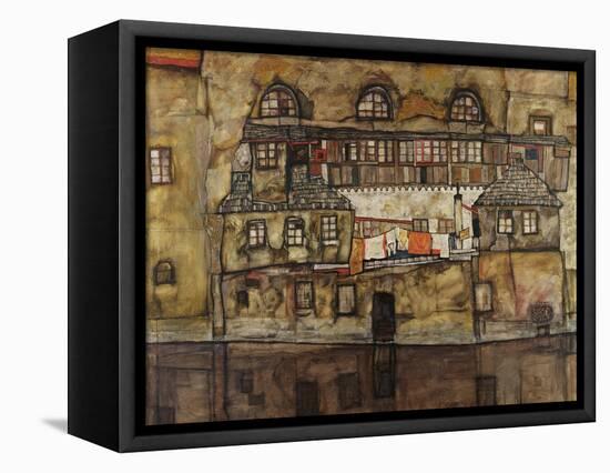 House Wall on the River, 1915-Egon Schiele-Framed Premier Image Canvas