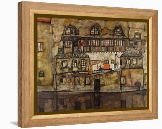 House Wall on the River-Egon Schiele-Framed Premier Image Canvas