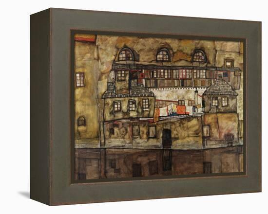 House Wall on the River-Egon Schiele-Framed Premier Image Canvas