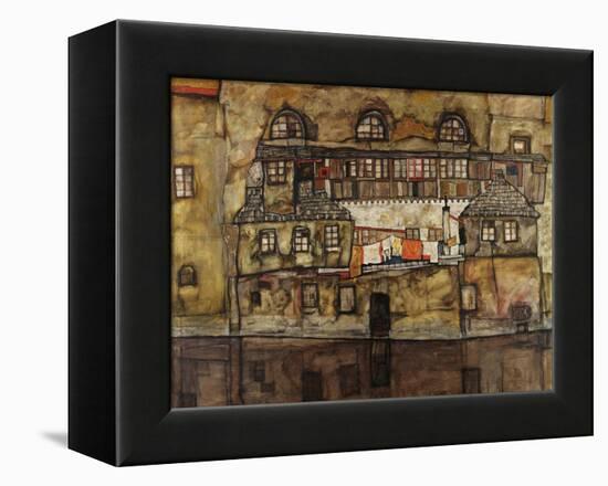 House Wall on the River-Egon Schiele-Framed Premier Image Canvas