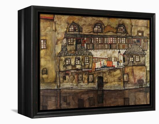 House Wall on the River-Egon Schiele-Framed Premier Image Canvas