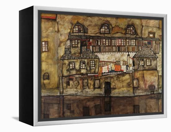 House Wall on the River-Egon Schiele-Framed Premier Image Canvas