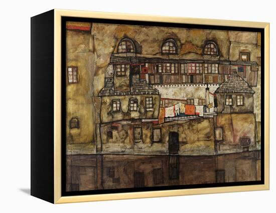 House Wall on the River-Egon Schiele-Framed Premier Image Canvas