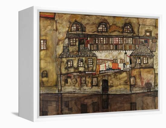 House Wall on the River-Egon Schiele-Framed Premier Image Canvas