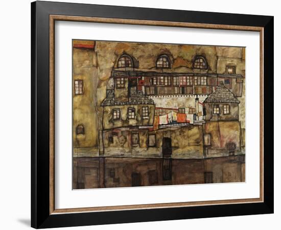 House Wall on the River-Egon Schiele-Framed Giclee Print