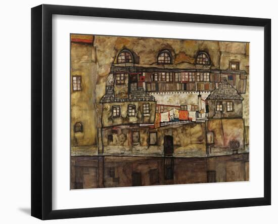 House Wall on the River-Egon Schiele-Framed Giclee Print