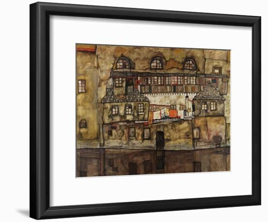 House Wall on the River-Egon Schiele-Framed Giclee Print