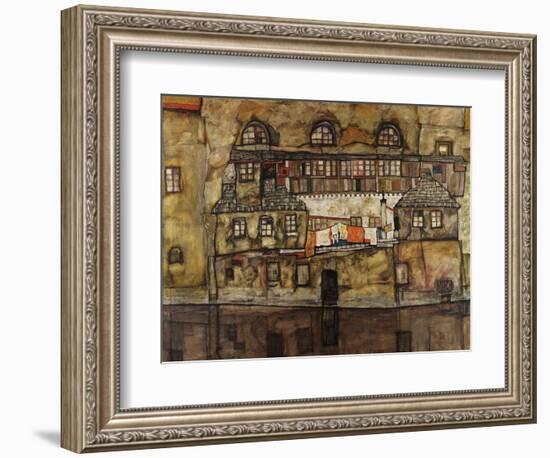 House Wall on the River-Egon Schiele-Framed Giclee Print