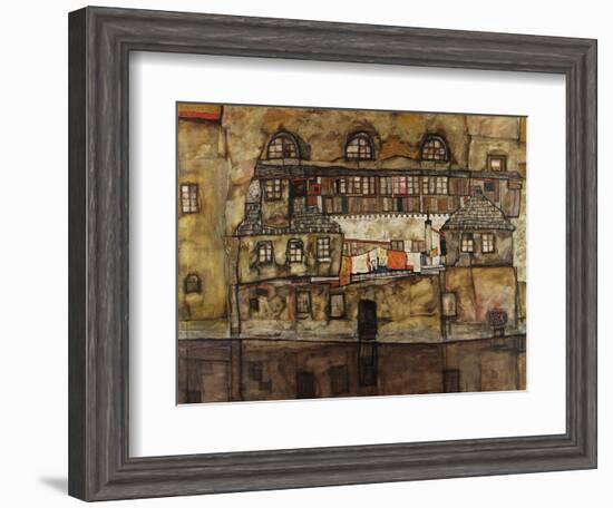 House Wall on the River-Egon Schiele-Framed Giclee Print