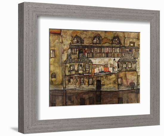 House Wall on the River-Egon Schiele-Framed Giclee Print