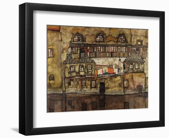 House Wall on the River-Egon Schiele-Framed Giclee Print