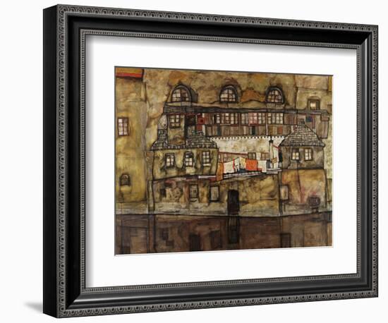 House Wall on the River-Egon Schiele-Framed Giclee Print