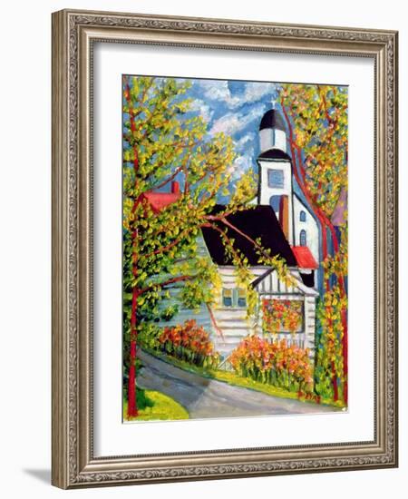 House with Church, Badeck-Patricia Eyre-Framed Giclee Print
