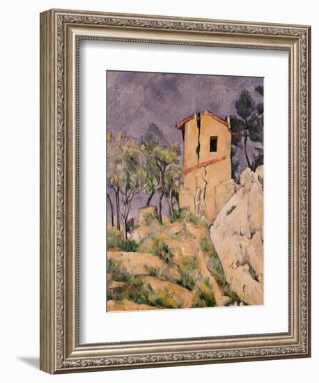 House with Cracked Wall-Paul Cézanne-Framed Giclee Print