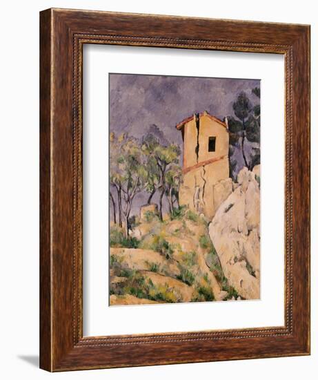 House with Cracked Wall-Paul Cézanne-Framed Giclee Print