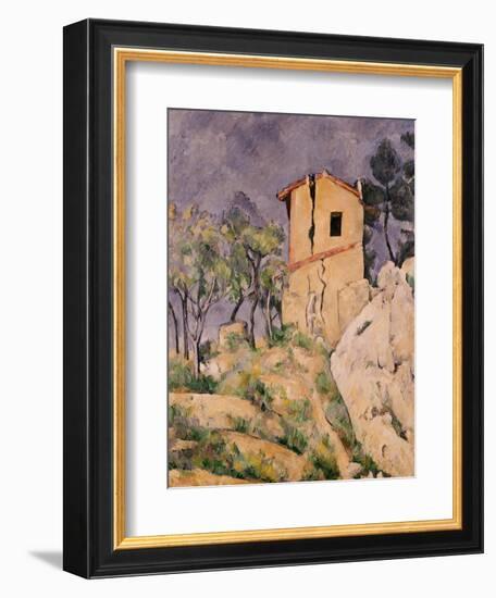 House with Cracked Wall-Paul Cézanne-Framed Giclee Print