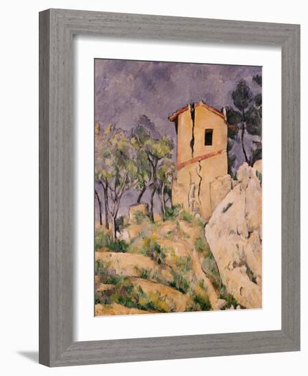 House with Cracked Wall-Paul Cézanne-Framed Giclee Print