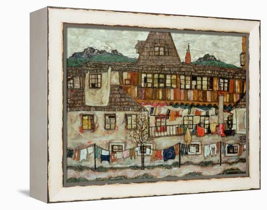 House with Drying Laundry, 1917-Egon Schiele-Framed Premier Image Canvas