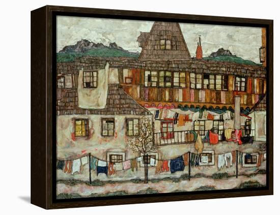 House with Drying Laundry, 1917-Egon Schiele-Framed Premier Image Canvas