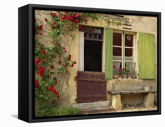 House with Green Shutters, in the Nevre Region of Burgundy, France, France-Michael Busselle-Framed Premier Image Canvas