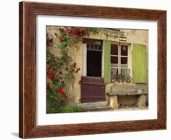 House with Green Shutters, in the Nevre Region of Burgundy, France, France-Michael Busselle-Framed Photographic Print