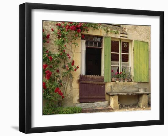 House with Green Shutters, in the Nevre Region of Burgundy, France, France-Michael Busselle-Framed Photographic Print