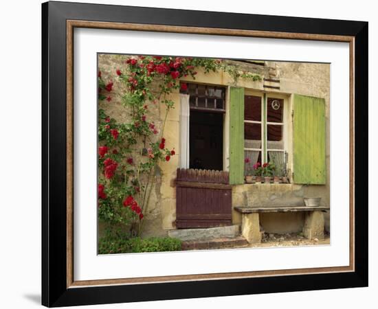 House with Green Shutters, in the Nevre Region of Burgundy, France, France-Michael Busselle-Framed Photographic Print