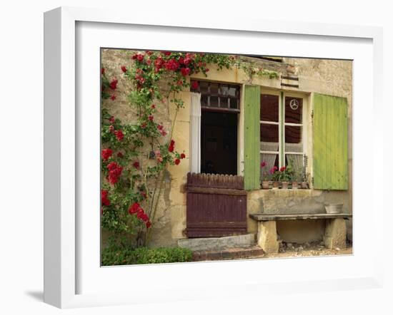 House with Green Shutters, in the Nevre Region of Burgundy, France, France-Michael Busselle-Framed Photographic Print